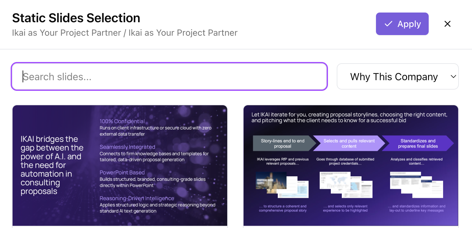 Knowledge search interface